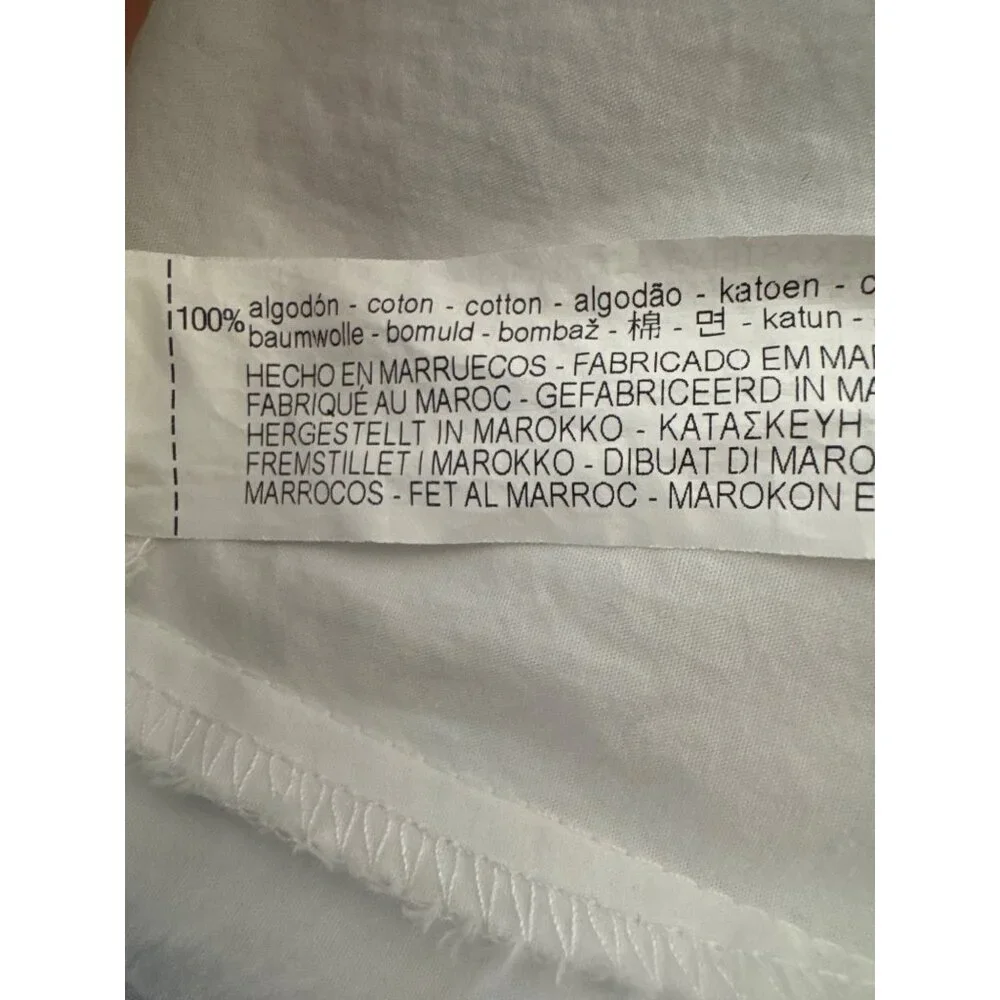 2/$30 ZARA White Poplin XS Cotton Dolman Long Puffy Sleeve 3 Button-Up Shirt